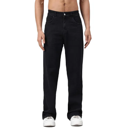 Image of KOTTY Men's Straight Fit Mid Rise Two-Tone Patchwork Jeans 
