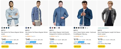 Image of Kotty Men's Jackets at minimum 76% Discount