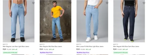 Image of Kotty Men's Jeans upto 80% Discount
