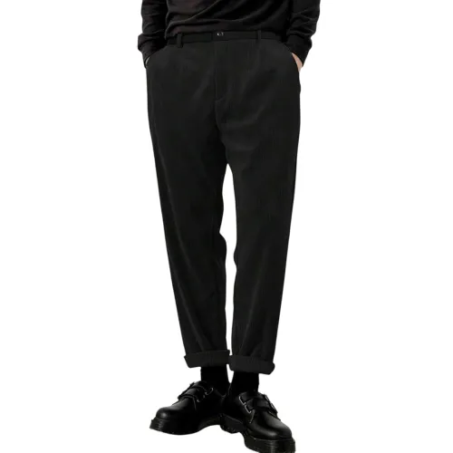 Image of KOTTY Men's Solid Straight Corduroy Trousers for Men