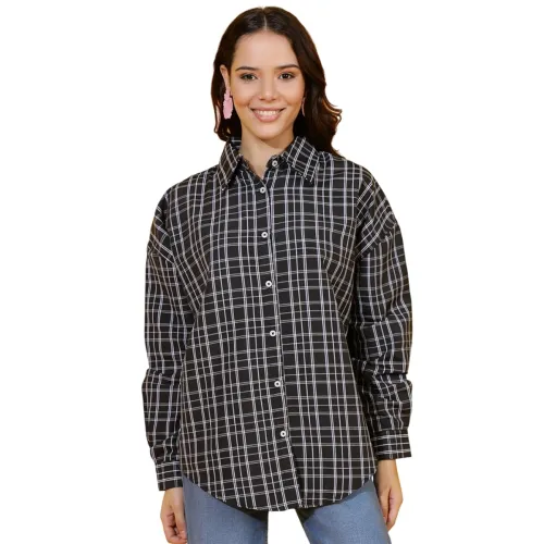 Image of KOTTY Solid Oversized Fit Womens Shirt