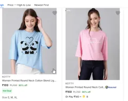 kotty stylish women t-shirts up to 92% off