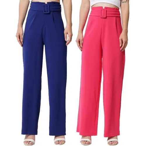 Image of KOTTY Women High Rise Regular Casual Pants