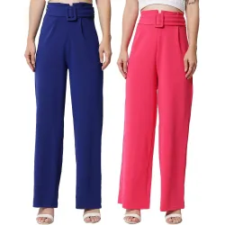 KOTTY Women High Rise Regular Casual Pants