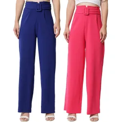 KOTTY Women High Rise Regular Casual Pants