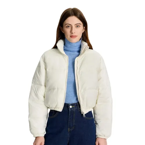 Image of KOTTY Women Nylon Full Sleeve Solid Standard Length Puffer Jacket