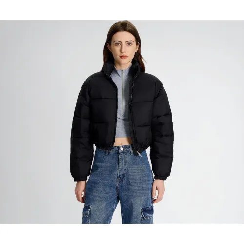 Image of KOTTY Women Nylon Full Sleeve Solid Standard Length Puffer Jacket