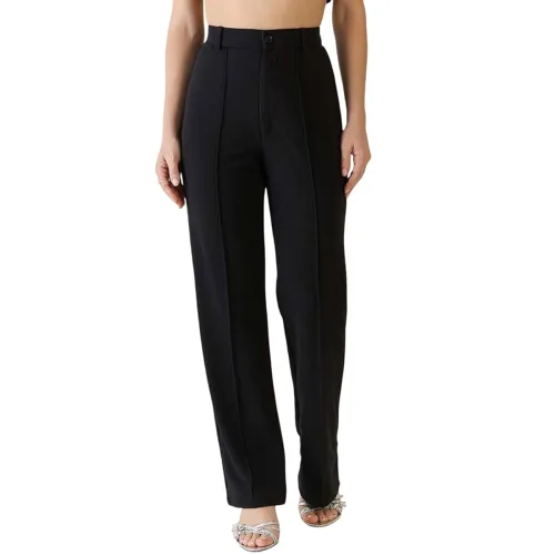 Image of KOTTY Women Polyester Blend Solid Trousers