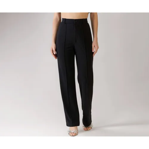 Image of KOTTY Women Polyester Blend Solid Trousers