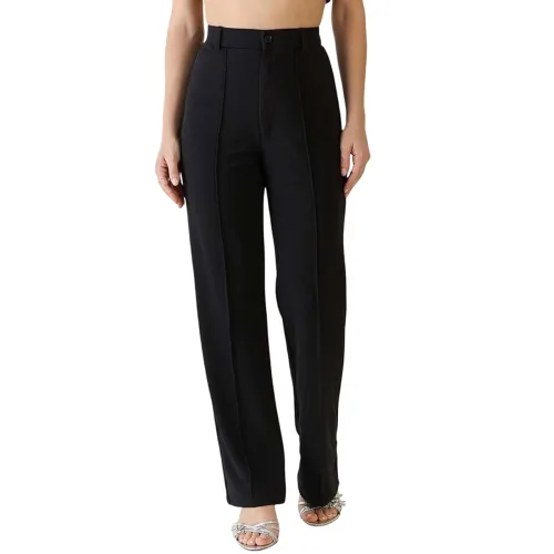 Image of KOTTY Women Polyester Blend Solid Trousers