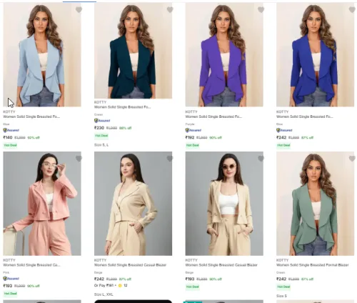 Image of Kotty Women's Blazer Startig @ ₹175