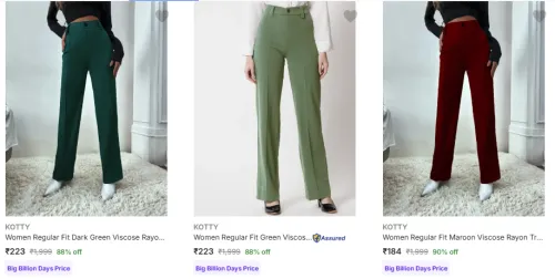 Image of Kotty Women's Bottomwear Starting @ ₹184