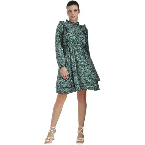 Image of KOTTY Women's Glamour Galore Crystal Petal Multicolored Dress