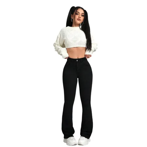 Image of KOTTY Women's High Waist Flared Bootcut Wide Leg Bell Bottom Jeans