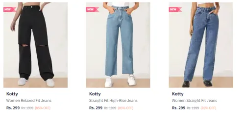 Image of Kotty Women's Jeans Starting @ ₹299