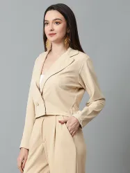 KOTTY Women Solid Single Breasted Casual Blazer