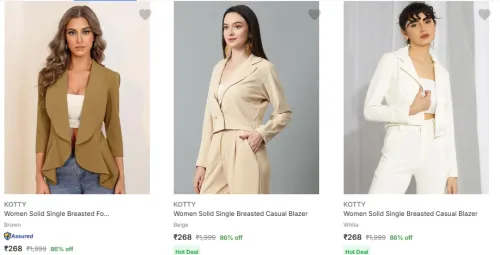 Image of Kotty Women's Blazer Starting at ₹268