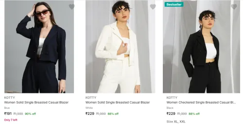 Image of Kotty Women's Blazers upto 90% Discount