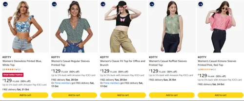 Image of KOTTY Women's Clothing Starting @ ₹124