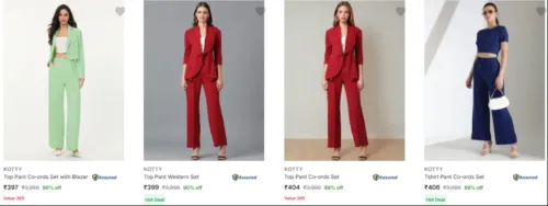 Image of Kotty Women's Co Ords Set upto 90% Discount