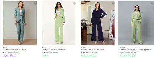 Image of Kotty Women's Co-Ords Set upto 91% Discount