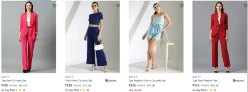 Image of Kotty Women's Co-ords set up to 91% Discount
