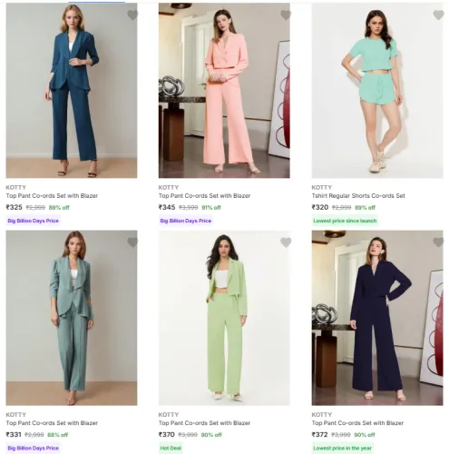 Image of Kotty Women's Co-ords Set @ Up to 91% Discount