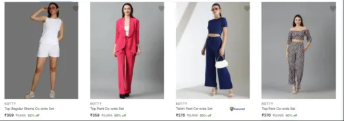 Image of Kotty Women's Co-ords Set up to 90% Discount