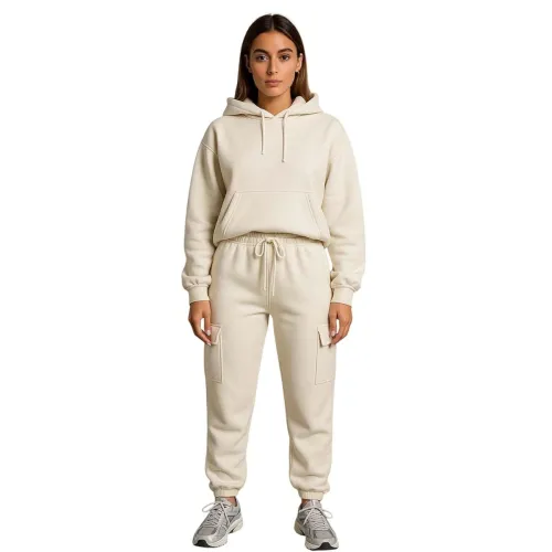 Image of KOTTY Women's Fleece Tracksuit Set with Hoodie|Soft 2-Piece Lounge Set with Drawstring Joggers