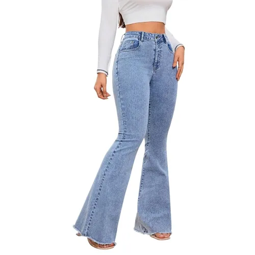 Image of KOTTY Women's High Waist Flared Fit Stretchable Denim Jeans for Casual