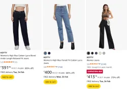 KOTTY Womens Jeans at Minimum 82% Discount