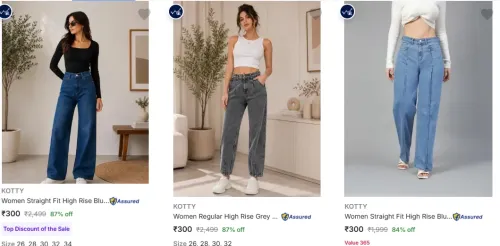 Image of KOTTY Women's Jeans at minimum 84% Discount