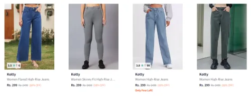 Image of Kotty Women's Jeans upto 88% Discount
