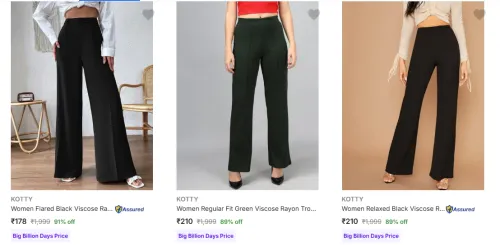 Image of Kotty Women's Palazzos upto 91% Discount