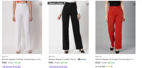 Image of Kotty Women's Palazzos Upto 91% Discount