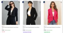 KOTTY Womens Readymade Blazers at minimum 83% Discount