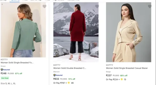 Image of Kotty Womens Readymade Blazers Upto 88% off