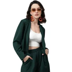 KOTTY Womens Solid Single Breasted Casual Blazer