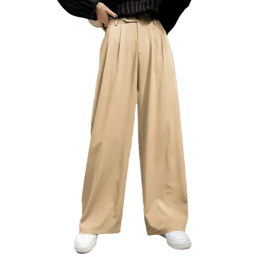 Image of KOTTY Women's Straight Fit Mid Rise Cotton Blend Solid Trousers