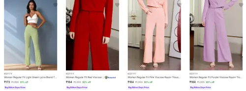 Image of Kotty Women's Trousers upto 91% Discount