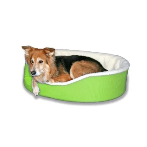 Image of KOZI PET Foam Filled Fabric Round Shape Reversible Dual Soft Bed for Dogs and Cats Export Quality (Green)-Medium