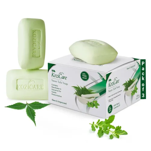 Image of Kozicare Neem Tulsi Soap with Kojic Acid Pack of 3