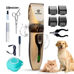 kpl Bougiepaw Dog Clippers For Grooming | 12 Pcs Set | Low Noise | Rechargeable | Professional Pet Grooming Kit for Pets | Dog Shaver Clippers