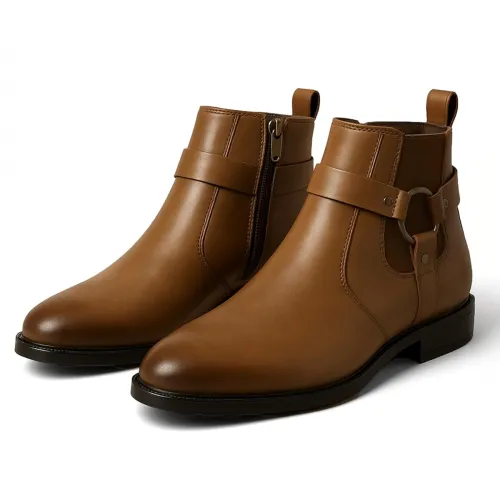 Image of Kraasa THE HARNESS – Men’s stylish vegan Leather Chelsea Boots