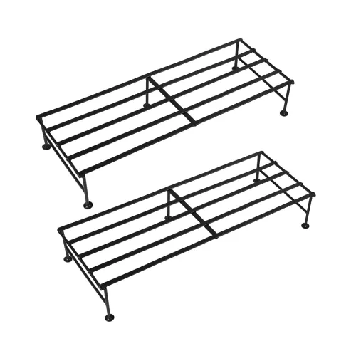 Image of Kraft Seeds by 10 CLUB Rectangular Galvanized Metal Stands for Pot (2 Pcs, 24 Inch) | Metal Plant Stands for Indoor and 