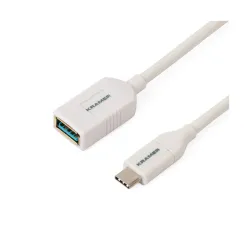 Kramer USB 3.1 Type C to USB A Female Adapter Supporting 5Gbps Compatible with Mac,Windows,Google OS & Devices, White, ADC-USB31/CAE