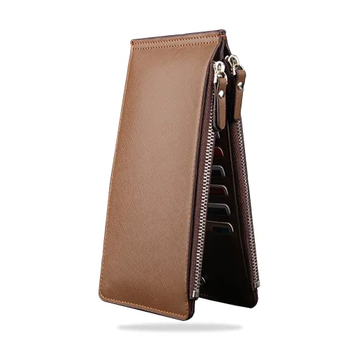 Image of Kraptick 16-Slot Leather Card Holder Wallet – Brown