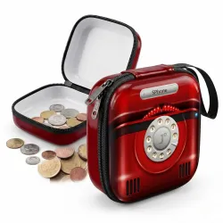 Kraptick Multipurpose Coin Pouch for Men & Women, Compact Coin Organiser, Cash & Coin Holder Pouch, Stylish Mini Money Pouch for Everyday Use (Maroon)