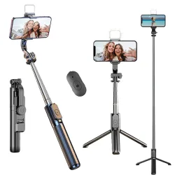 Kratos 100cm Selfie Stick Tripod with Light