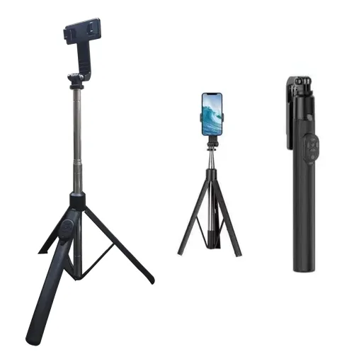 Image of Kratos Selfie Stick Tripod with 170 cm Reinforced Stand for Mobile Phones, Bluetooth-Enabled Long Selfie Stick for Trave